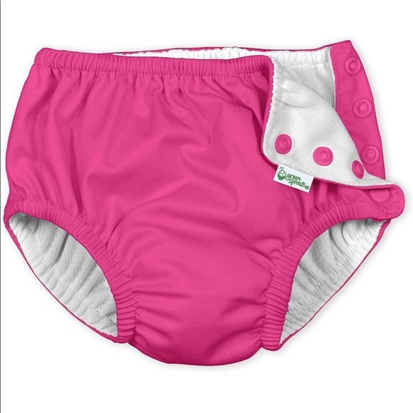 🏊🏻♀️ i play. by green sprouts Snap Reusable Swim Diaper, Pink